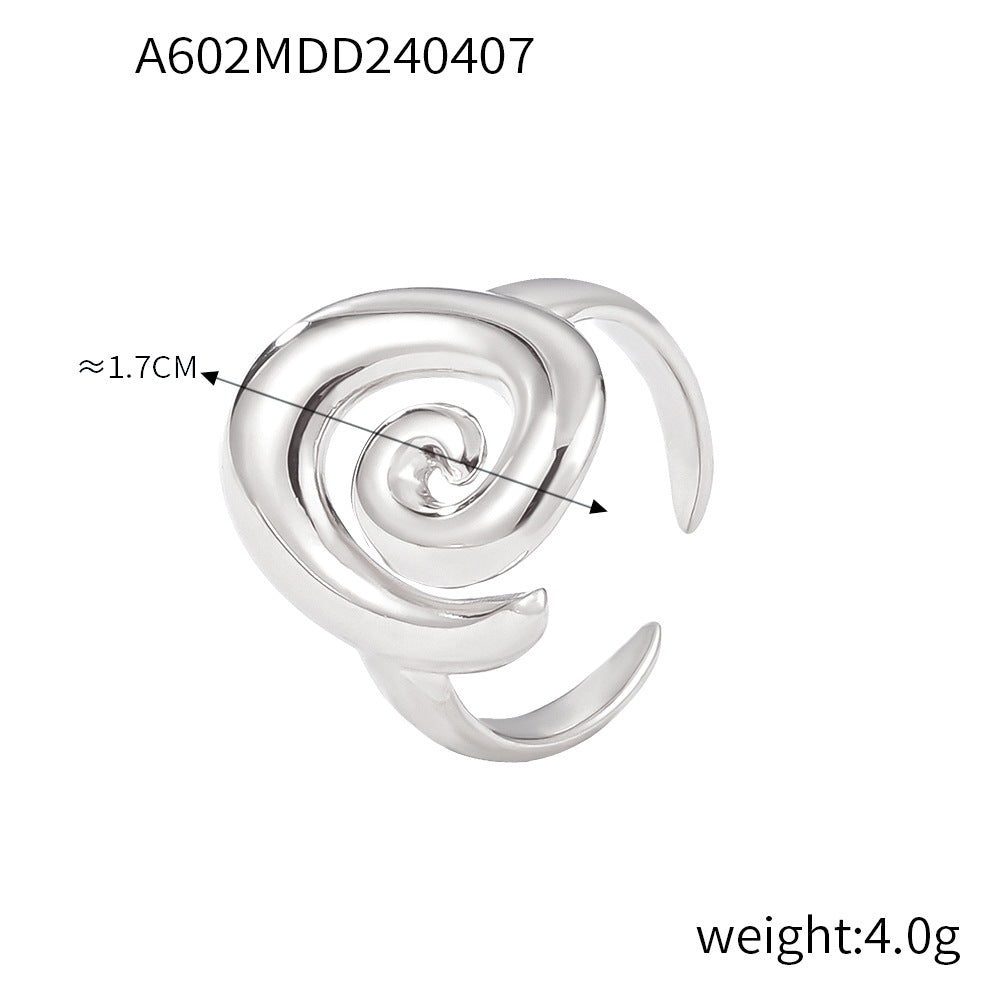 Titanium Steel Spiral Shape Ring
